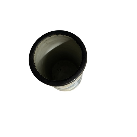 Chinese Vase Blue Blue Tan 12” Signed - Picture 5 of 6